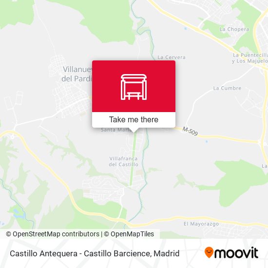 Castillo Antequera - Castillo Barcience map