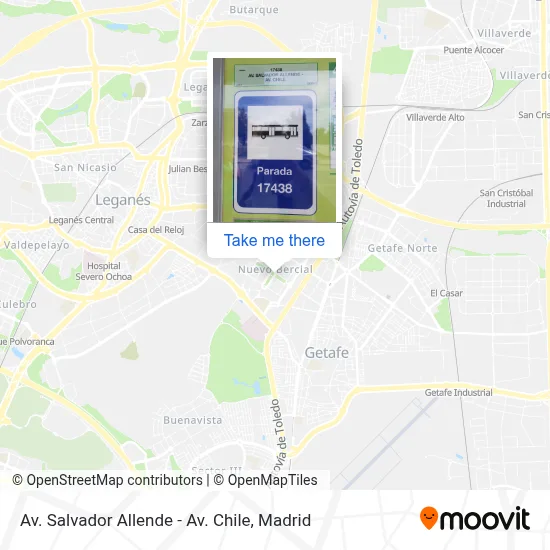 Av. Salvador Allende - Av. Chile map