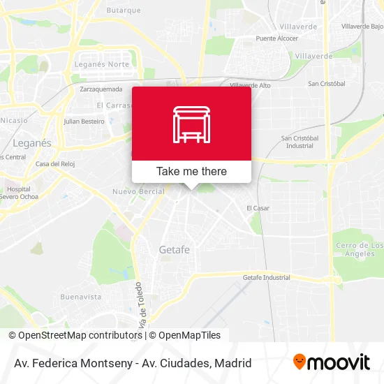 Av. Federica Montseny - Av. Ciudades map