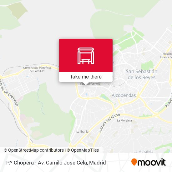 mapa P.º Chopera - Av. Camilo José Cela