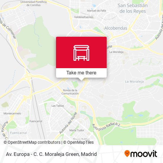 Av. Europa - C. C. Moraleja Green map