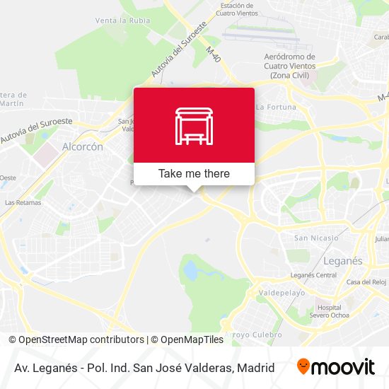 Av. Leganés - Pol. Ind. San José Valderas map