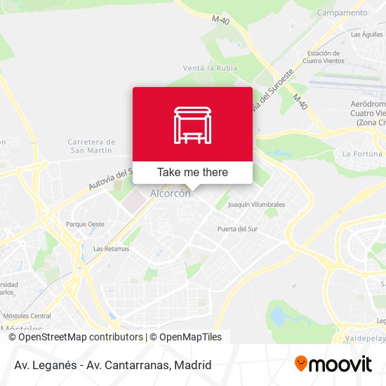 Av. Leganés - Av. Cantarranas map