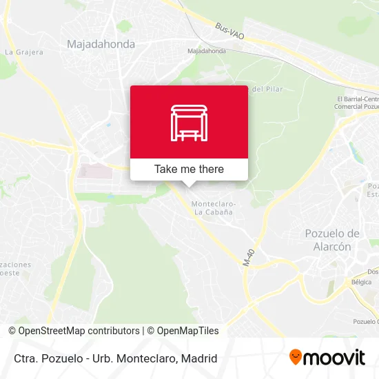 Ctra. Pozuelo - Urb. Monteclaro map