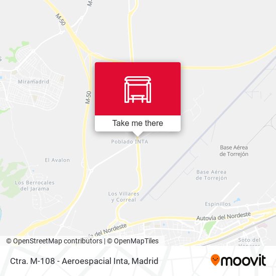 Ctra. M-108 - Aeroespacial Inta map