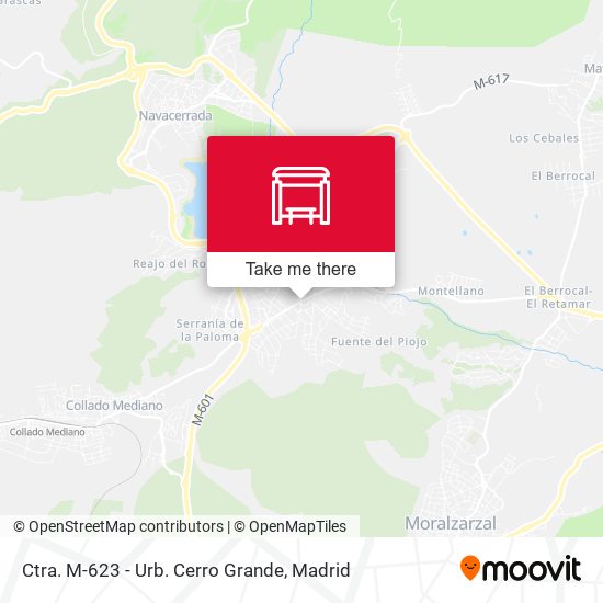 Ctra. M-623 - Urb. Cerro Grande map