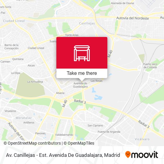 mapa Av. Canillejas - Est. Avenida De Guadalajara