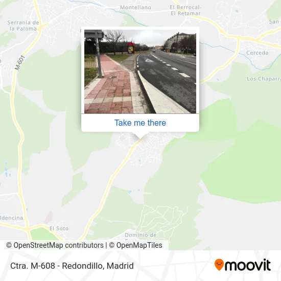 Ctra. M-608 - Redondillo map