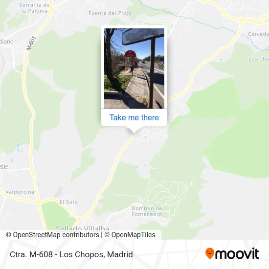 mapa Ctra. M-608 - Los Chopos