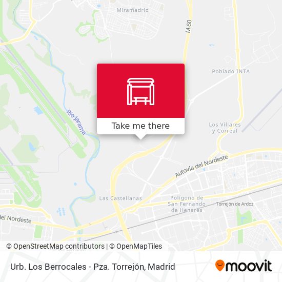 Urb. Los Berrocales - Pza. Torrejón map