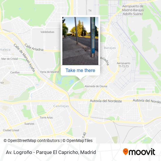 Av. Logroño - Parque El Capricho map