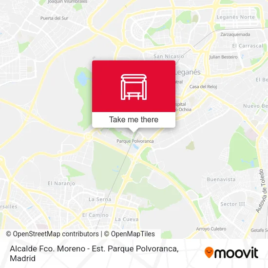 Alcalde Fco. Moreno - Est. Parque Polvoranca map