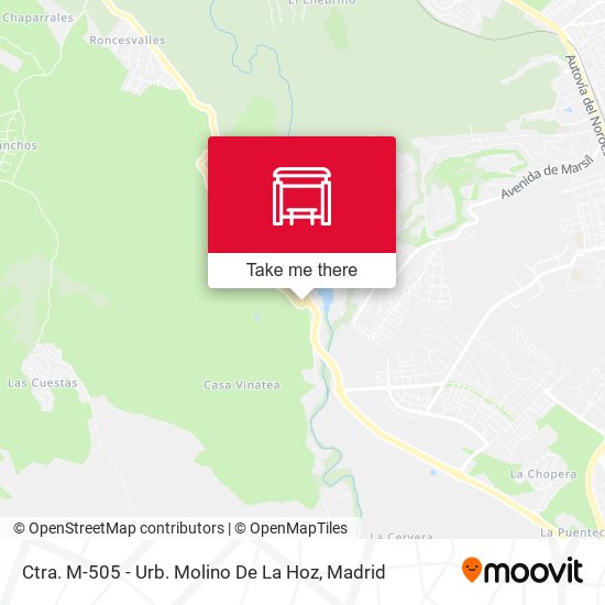 Ctra. M-505 - Urb. Molino De La Hoz map