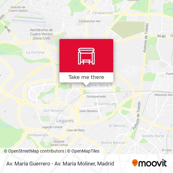 Av. María Guerrero - Av. María Moliner map