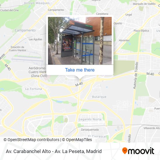 Av. Carabanchel Alto - Av. La Peseta map