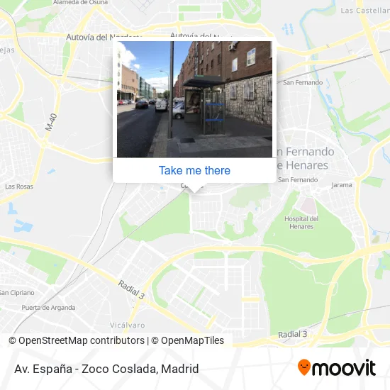 Av. España - Zoco Coslada map