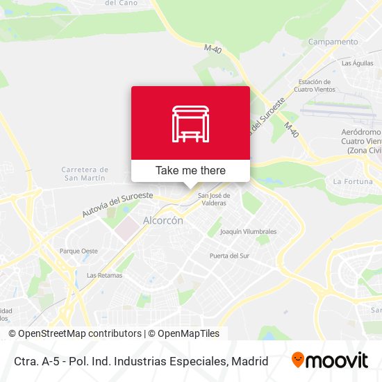 Ctra. A-5 - Pol. Ind. Industrias Especiales map