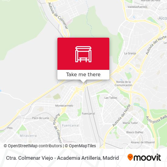 Ctra. Colmenar Viejo - Academia Artillería map