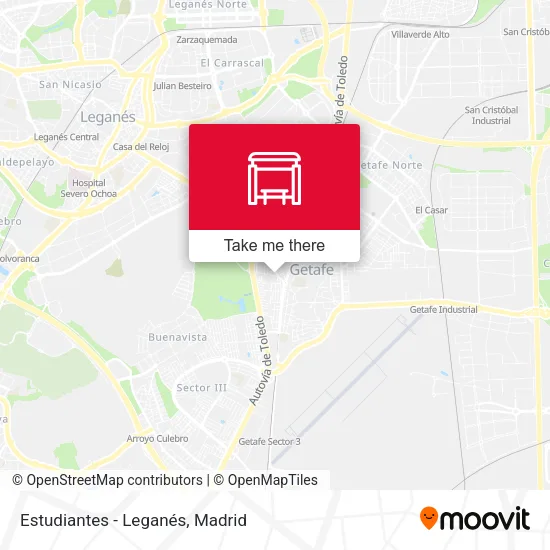 Estudiantes - Leganés map