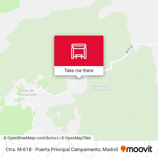 Ctra. M-618 - Puerta Principal Campamento map