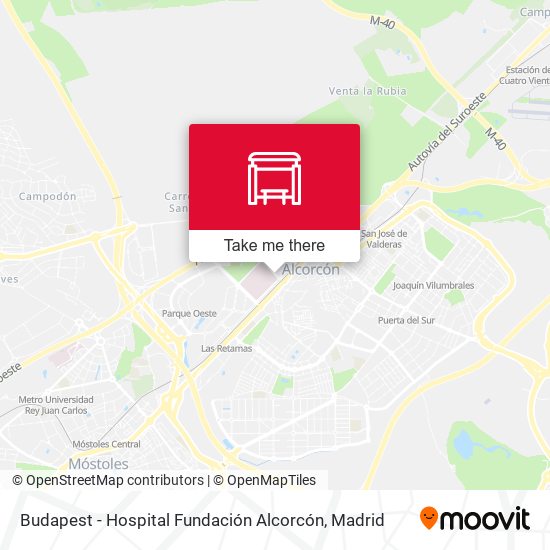 mapa Budapest - Hospital Fundación Alcorcón