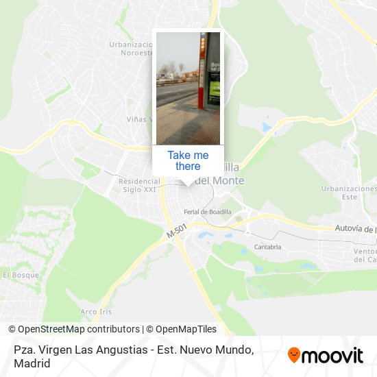 Pza. Virgen Las Angustias - Est. Nuevo Mundo map