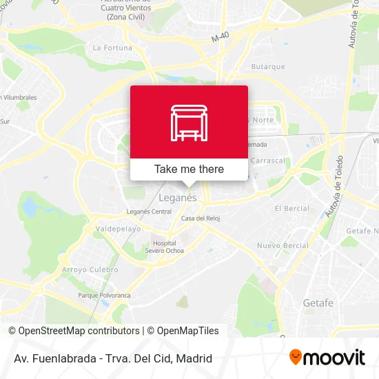 Av. Fuenlabrada - Trva. Del Cid map