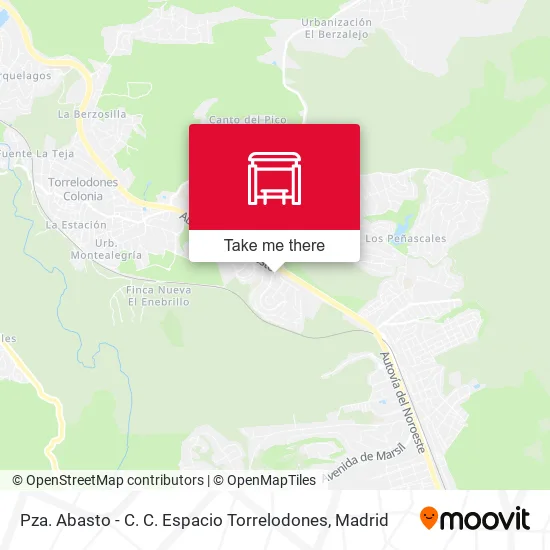 mapa Pza. Abasto - C. C. Espacio Torrelodones