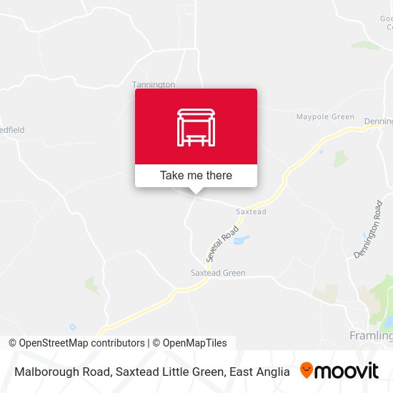 Malborough Road, Saxtead Little Green map