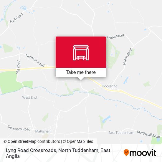 Lyng Road Crossroads, North Tuddenham map