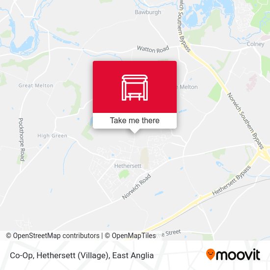 Co-Op, Hethersett (Village) map