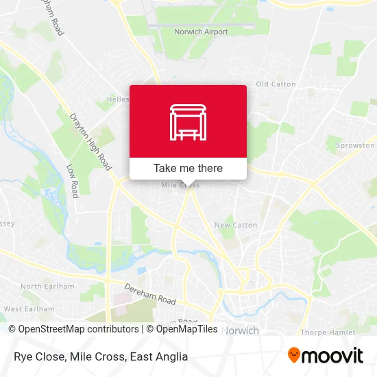 Rye Close, Mile Cross map