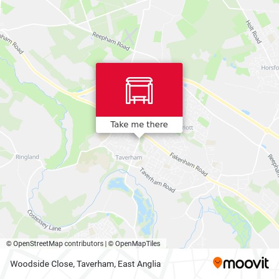Woodside Close, Taverham map