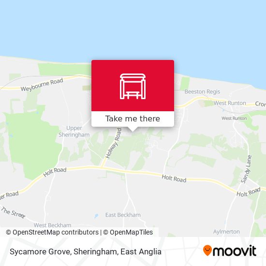 Sycamore Grove, Sheringham map