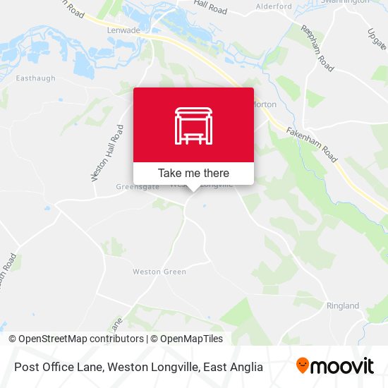 Post Office Lane, Weston Longville map