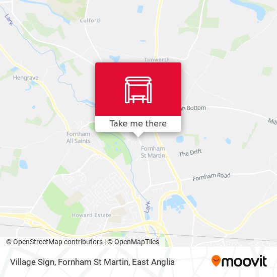 Village Sign, Fornham St Martin map