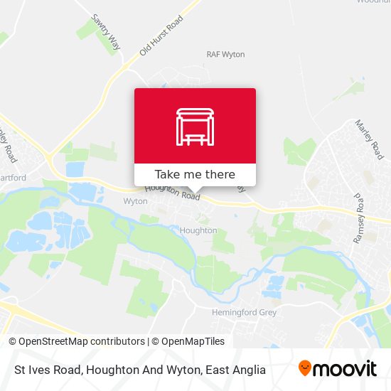 St Ives Road, Houghton And Wyton map