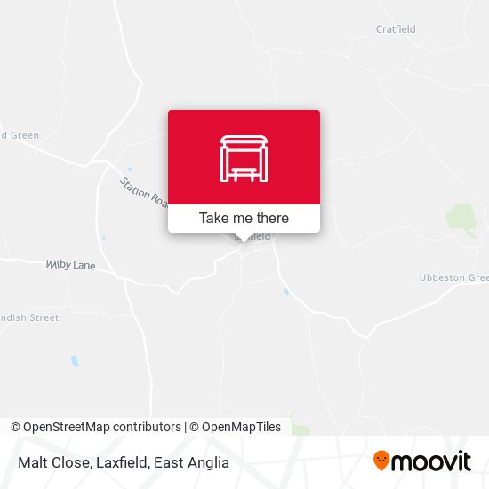 Malt Close, Laxfield map