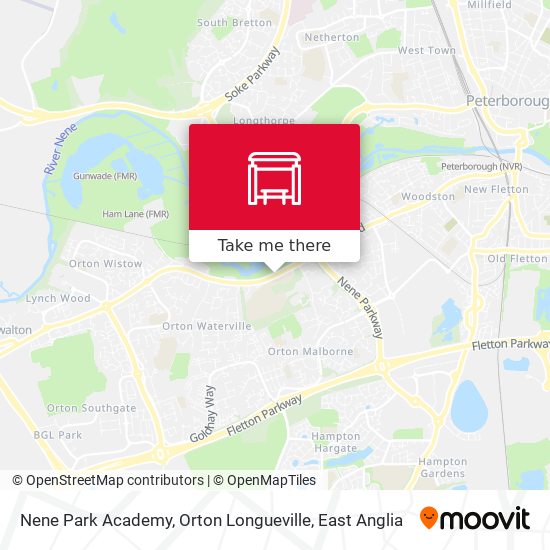 Nene Park Academy, Orton Longueville map