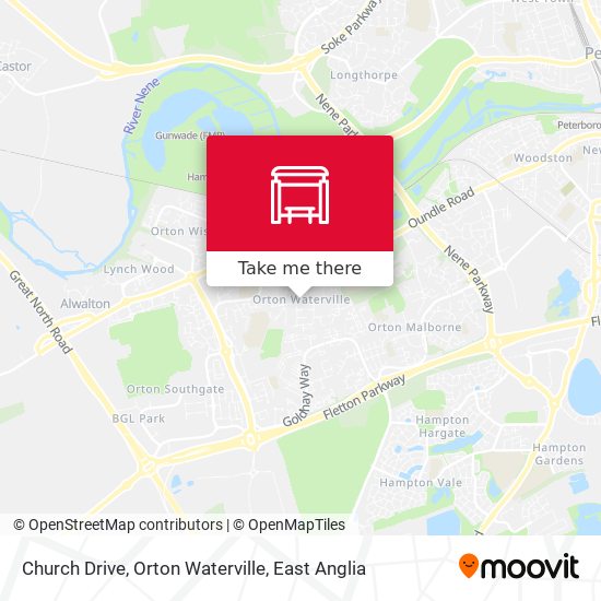 Church Drive, Orton Waterville map