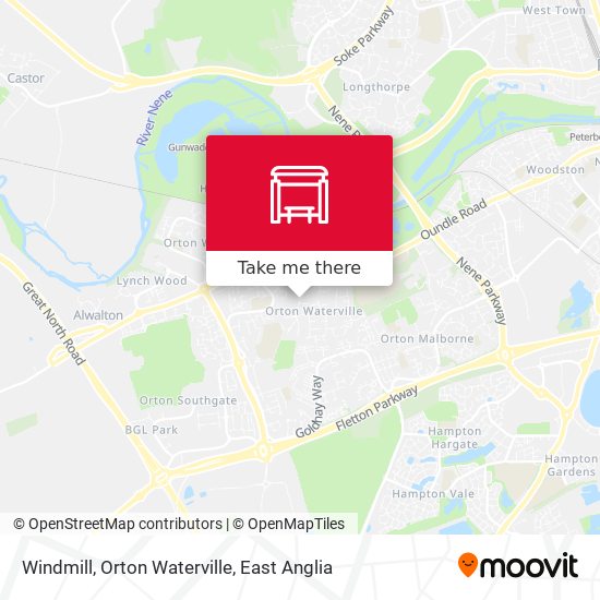 Windmill, Orton Waterville map
