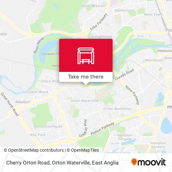 Cherry Orton Road, Orton Waterville map