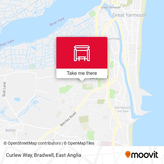 Curlew Way, Bradwell map