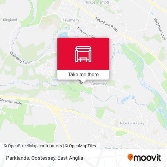 Parklands, Costessey map