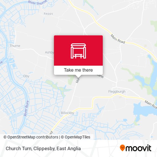 Church Turn, Clippesby map