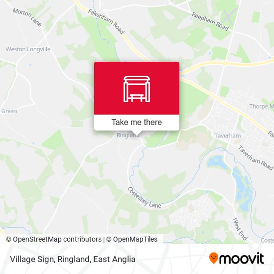 Village Sign, Ringland map