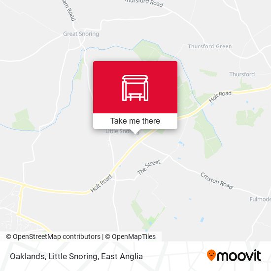 Oaklands, Little Snoring map