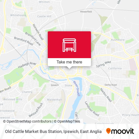 Old Cattle Market Bus Station, Ipswich map