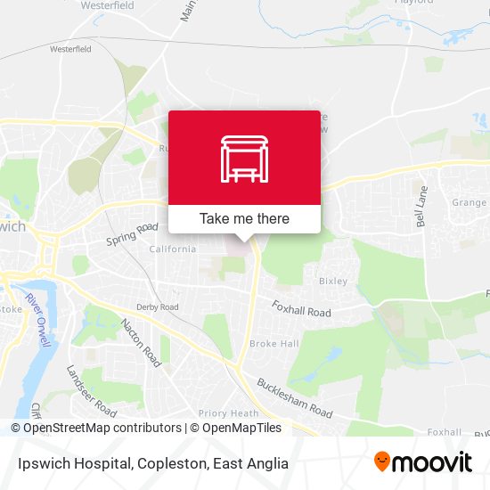 Ipswich Hospital, Copleston map