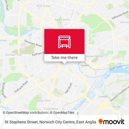 St Stephens Street, Norwich City Centre map